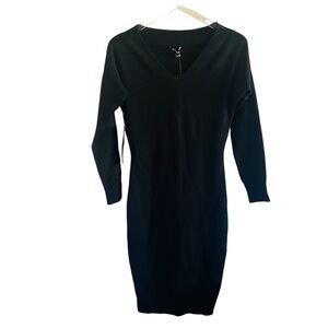 Bebe Long Sleeve V-Neck Sweater Dress